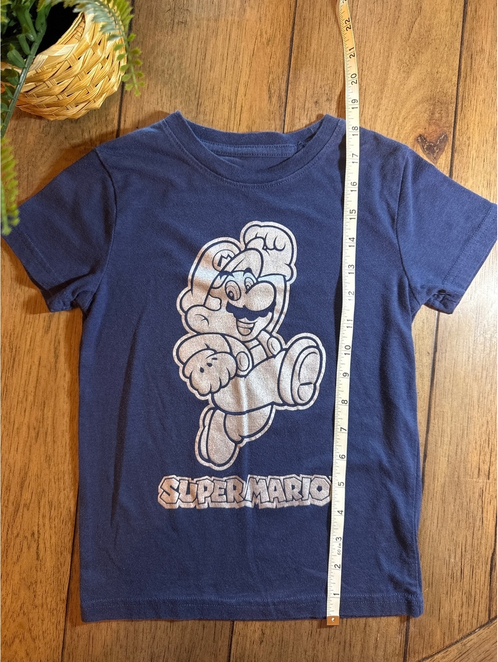 Retro Super Mario Graphic T-Shirt Navy XS (Fits 5T)